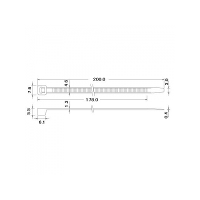 エスケイ工機 スタンダードタイ (レギュラー) 全長200mm 幅4.6mm 100本入り 白  SKB-200WH 画像2