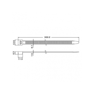 エスケイ工機 スタンダードタイ (レギュラー) 標準グレード 全長300mm 幅8.7mm 50本入り  SKB-W300 画像2