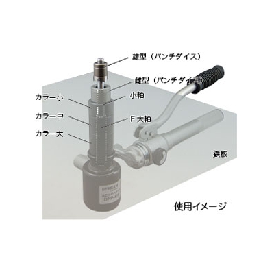 YAZAWA公式卸サイト】油圧フリーパンチ 薄鋼セット ポンプ一体型 DFP