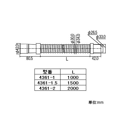 カクダイ 【数量限定特価】洗濯機用排水延長ホース 長さ1.5m  4361-1.5 画像3