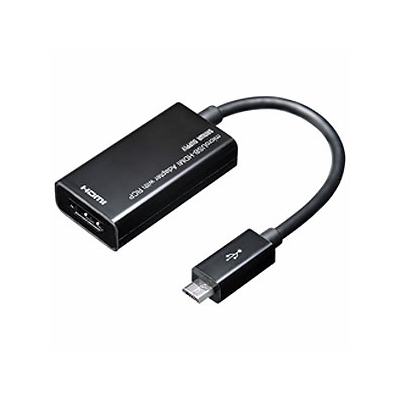 サンワサプライ HDMI変換アダプタ HDMI-microUSB ケーブル長約17.5cm ブラック AD-HD12MH