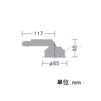 DAIKO LEDダウンライト モジュールタイプ 拡散パネル付 白熱灯60W相当 調光タイプ 埋込穴φ75mm 配光角60° 電球色タイプ ホワイト  LZD-91495LW 画像2