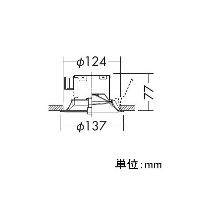 DAIKO LEDダウンライト 軒下兼用 高気密SB形 COBタイプ 白熱灯100W相当 防滴形 非調光 7.6W 埋込穴φ125mm 温白色タイプ 白  DDL-5107AW 画像2