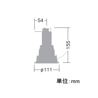 DAIKO LEDダウンライト LZ1 モジュールタイプ FHT32W相当 防滴形 埋込穴φ100mm 配光角30° 電源別売 電球色タイプ ブラック  LZW-60787LB 画像2