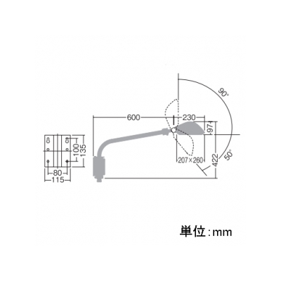 DAIKO LEDウォールスポットライト モジュールタイプ 拡散パネル付 CDM-T35W相当 非調光 電球色タイプ ブラック  LZW-90784YB 画像2