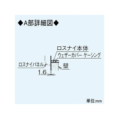 三菱 コンクリート住宅用ウェザーカバー 壁埋込角穴取付専用 ネジ付属 鋼板製  P-130K-RC 画像4