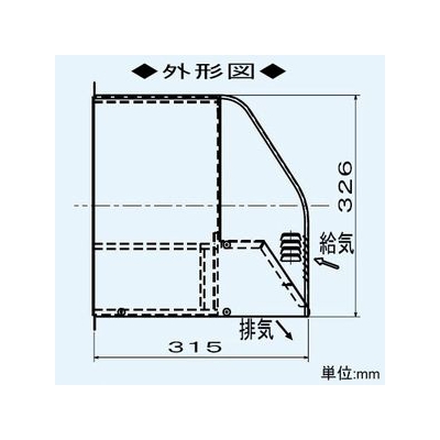 三菱 ウェザーカバー 壁埋込30cm角穴取付ロスナイ専用 寒冷地仕様 ネジ付属 鋼板製  P-200KCVK2 画像2