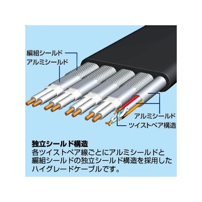 サンワサプライ イーサネット対応ハイスピードHDMIケーブル フラットタイプ 10m ブラック  KM-HD20-100FK 画像2