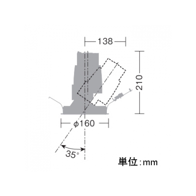 DAIKO LEDユニバーサルダウンライト COBタイプ CDM-T70W相当 埋込穴φ150mm 配光角20°電源別売 電球色タイプ  LZD-92023YW 画像2