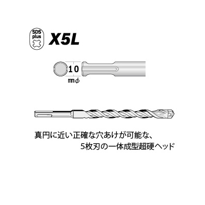 BOSCH SDSプラスビット X5Lタイプ ショートタイプ 錐径φ4.0mm 全長110～115mm  X5L040110 画像3