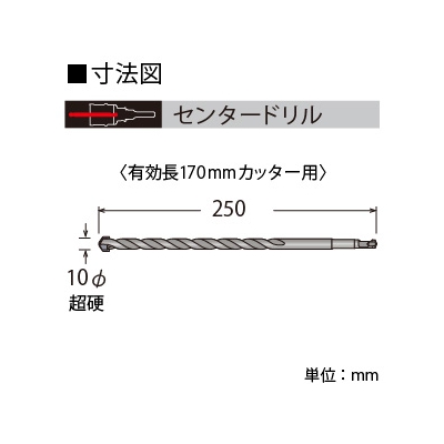 BOSCH センタードリルNo.20 有効長170mmカッター用 超硬チップ 《ポリクリックシステム》  PCD20 画像2