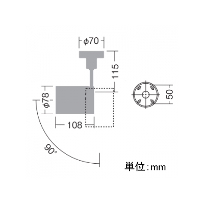 DAIKO LEDスポットライト ランプ交換型 ランプ別売 フランジタイプ φ70ダイクロハロゲン150W形100W相当 ブラック  LZS-91304XB 画像2