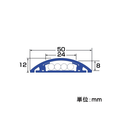 サンワサプライ エコケーブルカバー 幅50mm グレー  CA-R50ECGY 画像2