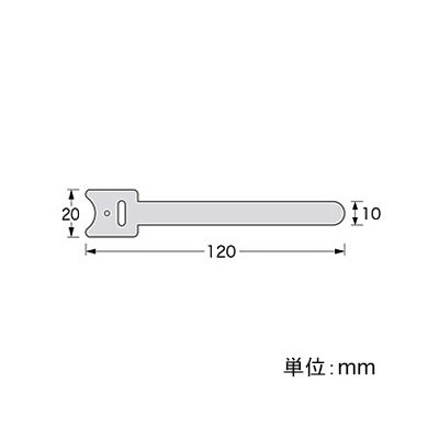 サンワサプライ ケーブルタイ(面ファスナー) ガイド穴タイプ Sサイズ ブルー 4本入  CA-MF1BN 画像4