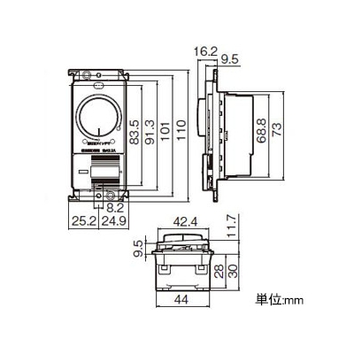 パナソニック 【コスモシリーズ ワイド21】 LED埋込調光スイッチC 適合LED専用3.2A ロータリー式 下限照度設定機能付 ウォームシルバー  WTX57523S 画像2