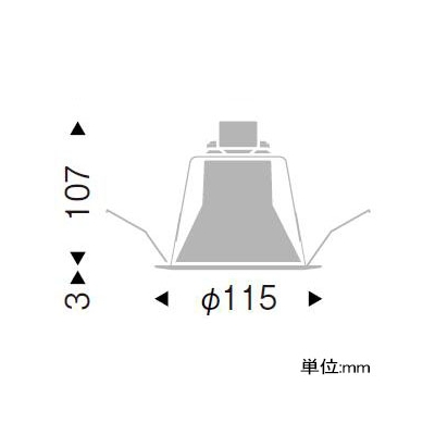 遠藤照明 LEDベースダウンライト 《LEDZ LAMPシリーズ》 フロストクリプトン球60W形相当 昼白色 口金E17 LEDランプセット 埋込穴φ100 白コーンタイプ  ERD5718W+RAD-714N 画像2