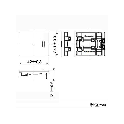 パナソニック 埋込スイッチ用ハンドル 表示付 ネームなし ダブル マットベージュ  WTA3022F 画像2