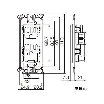 パナソニック 埋込アースターミナル付接地ダブルコンセント 金属枠付 15A 125V セラミックホワイト  WTL11323W 画像2