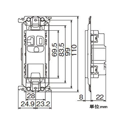 パナソニック 15A・20A兼用埋込アースターミナル付接地コンセント 金属枠付 送り端子なし 20A 125V セラミックホワイト  WTL19313W 画像2