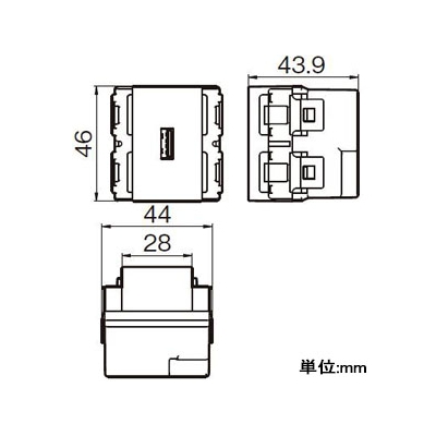 パナソニック 埋込充電用USBコンセント 1ポート 送り端子なし セラミックホワイト  WN1471CW 画像2