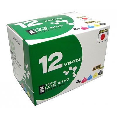 スカイホースジャパン 【生産完了】ブラザー用インクカートリッジ【LC-12 4P互換】  4色パック SHB-LC12-4PK