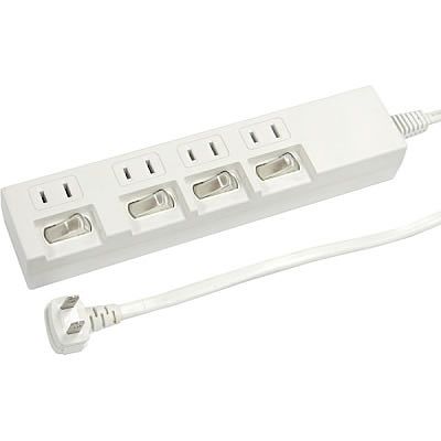 YAZAWA(ヤザワ) 【生産終了】ELP個別スイッチ付節電タップ 4個口 2m 白 H442WH