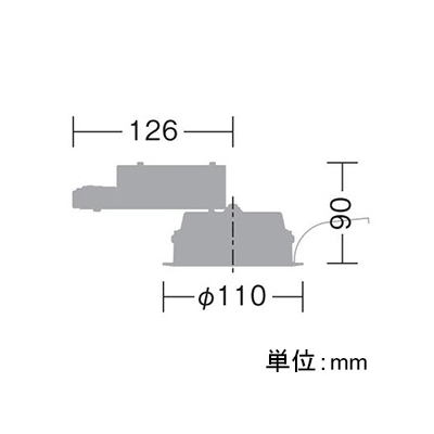 ダウンライト モジュールタイプ 拡散パネル付 白熱灯80W相当 調光