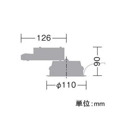 DAIKO ダウンライト モジュールタイプ 拡散パネル付 白熱灯60W相当 調光タイプ 埋込穴φ100mm 配光角60°温白色タイプ ホワイト  LZD-91496AW 画像2