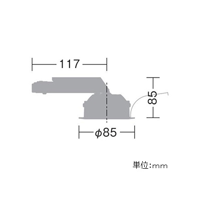 DAIKO ダウンライト モジュールタイプ 拡散パネル付 白熱灯60W相当 調光タイプ 埋込穴φ75mm 配光角60°白色タイプ ホワイト  LZD-91495NW 画像2