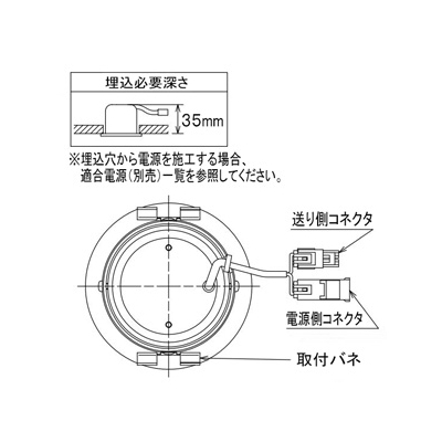 DAIKO ベースダウンライト 棚下用 電源別置型 COBタイプ 埋込穴φ75 配光角60° 白熱灯60W相当 電球色 2700K 黒  LZD-92485LB 画像2