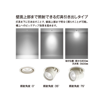 DAIKO LEDダウンライト 白色 CDM-T35W相当 埋込穴φ100mm 配光角11度 電源別売 ダウンスポット ユニバーサルタイプ  LZD-92552NW 画像2