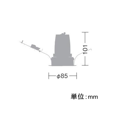 DAIKO LEDダウンライト LZ0.5C COBタイプ 白熱灯100W相当 埋込穴φ75mm 配光角35° 制御レンズ付 電源別売 電球色タイプ 2700K ホワイト  LZD-91835LWE 画像2