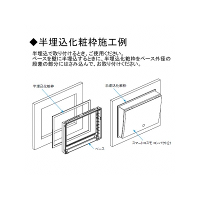 パナソニック 半埋込化粧枠 タテ340(325)mm×ヨコ374(359)mm ホワイト  MKS2374 画像3