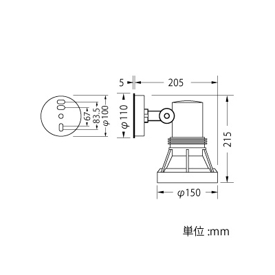 山田照明 LEDランプ交換型スポットライト ランプ別売 防雨型 ビーム球150W相当 E26口金 黒  AN-2960 画像2