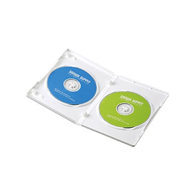 サンワサプライ 【生産完了】DVDトールケース 2枚収納 スタンダードサイズ インデックスカード付 ホワイト 3枚セット DVD-TN2-03W