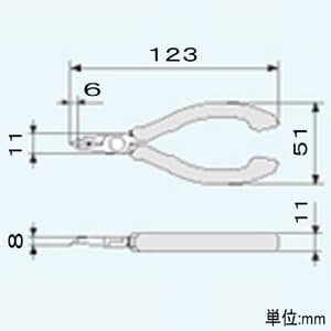 エンジニア チップカッター ESD対応 切断能力:銅線φ0.6mm 呼びサイズ112mm バネ付 高炭素鋼製  NZ-05 画像3