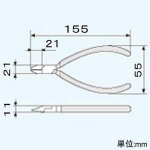 エンジニア 強力ニッパー 切断能力:銅線φ3.2mm 呼びサイズ150mm  NK-36 画像2