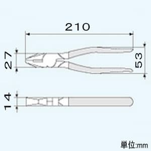 エンジニア 電工ペンチ 切断能力:銅線φ4.0mm・鉄線φ2.0mm 呼びサイズ200mm  PD-08 画像3