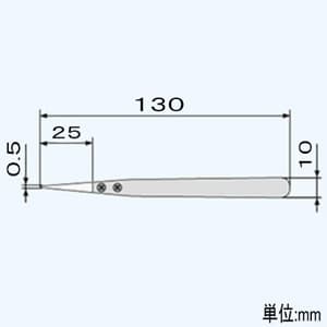 エンジニア セラミックピンセット 標準先細タイプ 先端0.5mm 全長130mm  PTZ-51 画像3