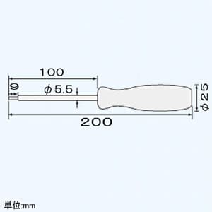 エンジニア 特殊ネジ用ドライバー ヘクスローブネジ用 呼びT10 先端2.7mm 先端穴φ0.9mm 全長200mm  DT-10 画像3