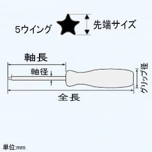 エンジニア 特殊ネジ用ドライバー ペンタローブネジ用 先端φ1.4mm 全長146mm  DTP-03 画像2