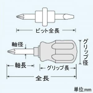 エンジニア ツインスター 2WAYビットタイプ 先端(+)#2・(-)6.3 全長85mm  DST-05 画像3