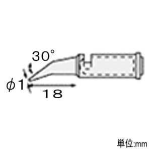 エンジニア 半田コテチップ SK-70シリーズ用 先端幅φ1mm 角度30°  SK-78 画像2