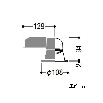 コイズミ照明 LEDベースダウンライト 防雨型 1000lmクラス 白熱球100W相当 電球色 埋込穴φ100mm 照度角65° ブラック  AD43358L 画像2