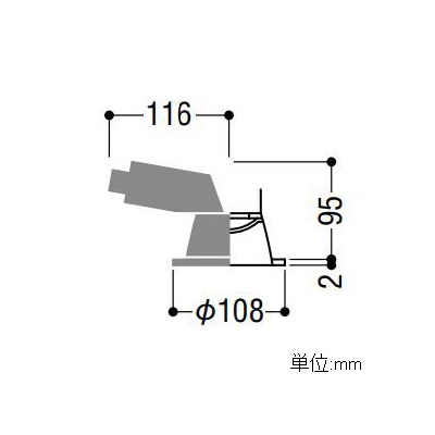 コイズミ照明 LEDベースダウンライト 防雨型 600lmクラス 白熱球60W相当 電球色(2700K) 埋込穴φ100mm 照度角65° ブラック  AD43385L 画像2