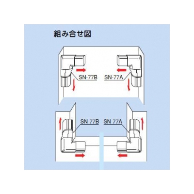 因幡電工 スリムダクトSD ひねり90°エルボ 曲り グレー  SN-77-G 画像4