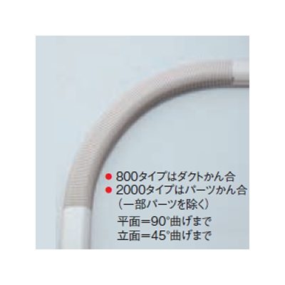 因幡電工 スリムダクトLD フリーコーナー 自在継手 800mm 70タイプ ホワイト  LDF-70-800-W 画像2