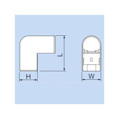 因幡電工 【在庫限り生産完了】給水・給湯用配管化粧カバー(屋内用) 《リフォームダクトJD》 立面アウトコーナー90°  JCO-20J 画像3