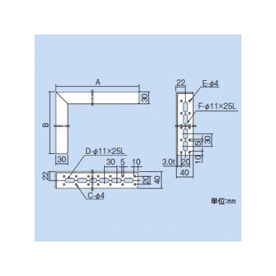 因幡電工 L型ブラケットM仕様 横長穴付き 材質(表面処理):ユニクロ  LBM-0 画像2