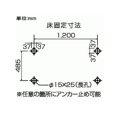 日晴金属 PCキャッチャー 二段/平地高置用 高さ1860mm 平地二段ねじない組立 溶融亜鉛メッキ仕上げ 《goシリーズ》  PC-NJ60W 画像3